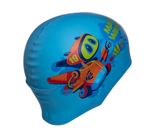 Шапочка для плавання силіконова юніорська MadWave Junior MAD BOT кольори в асортименті