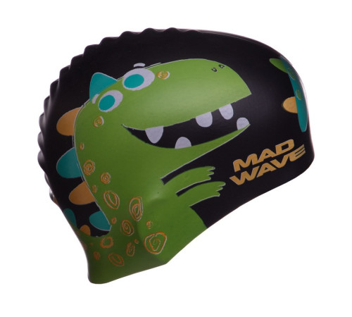 Шапочка для плавання силіконова юніорська MadWave Junior DINO кольори в асортименті