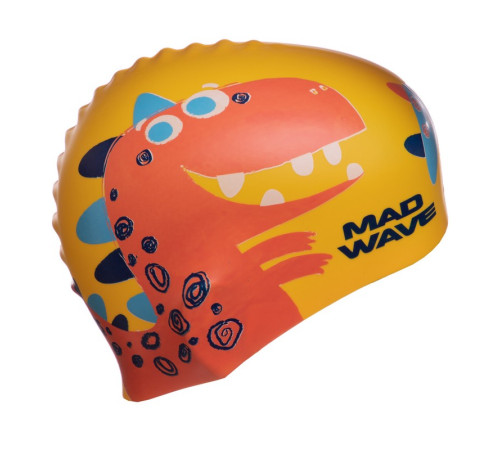 Шапочка для плавання силіконова юніорська MadWave Junior DINO кольори в асортименті