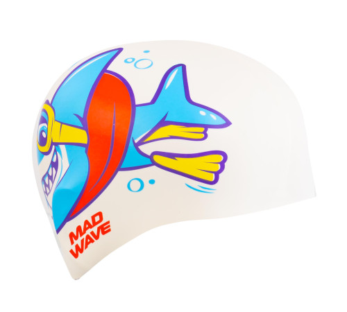 Шапочка для плавания силиконовая для взрослых MadWave Baby shark цвета в ассортименте