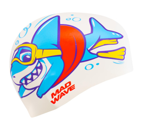 Шапочка для плавания силиконовая для взрослых MadWave Baby shark цвета в ассортименте