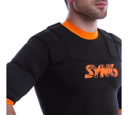 Футболка захисна для гри в регбі регбійка SYN6 L-XL чорний-помаранчевий