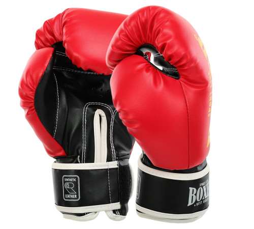 Рукавиці боксерські на липучці штучна шкіра BOXER NEW 10-16 унцій кольори в асортименті