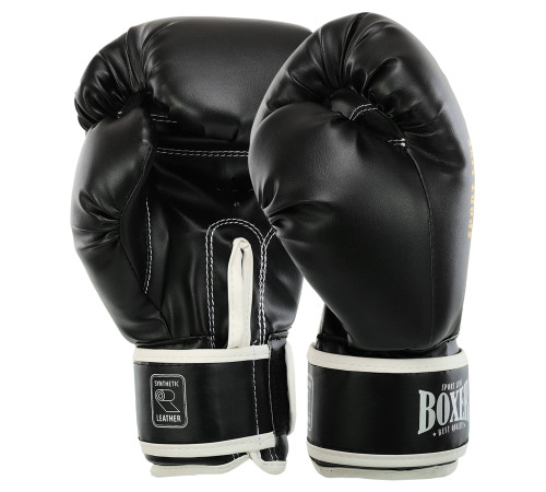 Рукавиці боксерські на липучці штучна шкіра BOXER NEW 10-16 унцій кольори в асортименті