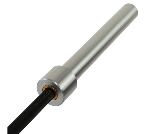 Гриф прямий для станової тяги хромований Олімпійський Texas Deadlift Bar LiveUp довжина 2,3 м гриф ø50мм хром-чорний