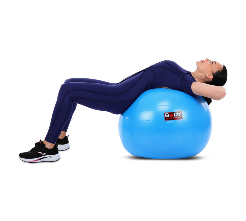 Фітбол м'яч для фітнесу глянцевий BODY SCULPTURE ø75см синій