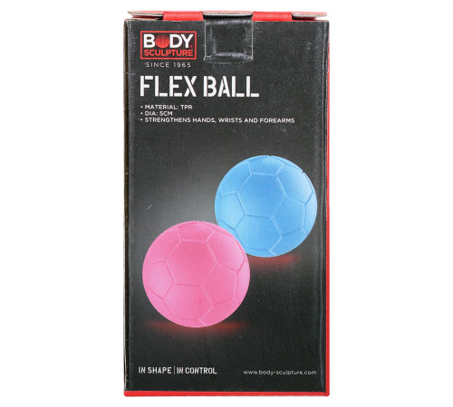 Еспандер кистьовий гелевий М'яч ø50мм BODY SCULPTURE FLEXBALL 2шт синій, рожевий