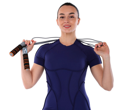 Скакалка с электронным счетчиком BODY SCULPTURE 2,75м черный-оранжевый