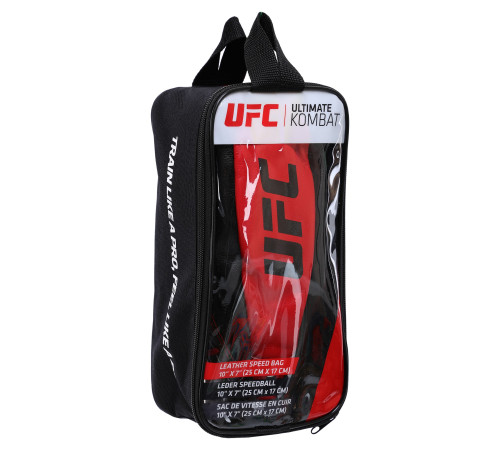 Груша боксерская подвесная каплевидная пневматическая UFC 10х7" 25см черный-красный