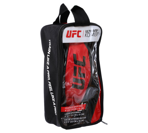 Груша боксерська підвісна краплеподібна пневматична UFC 9х6" 22см чорний-червоний