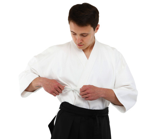 Комплект форми для айкідо Aikido Gi айкідоги куртка біла і хакама чорна SP-Sport 155-190см білий-чорний