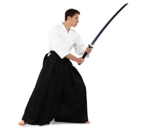 Комплект форми для айкідо Aikido Gi айкідоги куртка біла і хакама чорна SP-Sport 155-190см білий-чорний