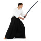 Комплект форми для айкідо Aikido Gi айкідоги куртка біла і хакама чорна SP-Sport 155-190см білий-чорний