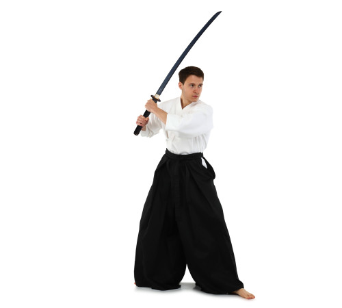Комплект форми для айкідо Aikido Gi айкідоги куртка біла і хакама чорна SP-Sport 155-190см білий-чорний