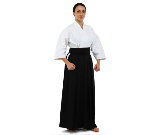 Комплект форми для айкідо Aikido Gi айкідоги куртка біла і хакама чорна SP-Sport 155-190см білий-чорний