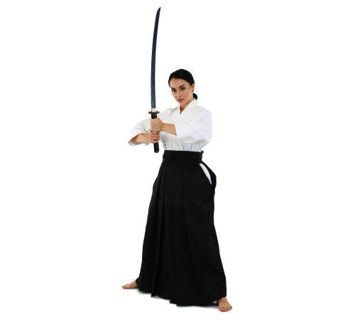 Комплект форми для айкідо Aikido Gi айкідоги куртка біла і хакама чорна SP-Sport 155-190см білий-чорний