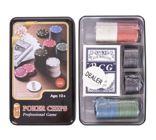 Набір для покеру в металевій коробці Professional Poker chips SP-Sport 80 фішок