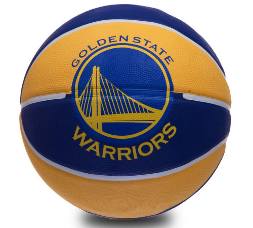 М'яч баскетбольний гумовий SPALDING NBA Team WARRIORS розмір 7 синій-жовтий