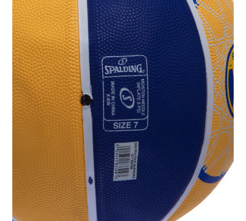 М'яч баскетбольний гумовий SPALDING NBA Team WARRIORS розмір 7 синій-жовтий