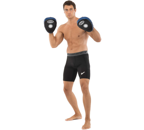 Лапа боксерська вигнута тренувальна шкіра BOXER 19х23х4см 2штуки кольори в асортименті