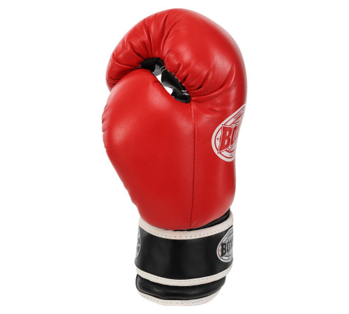Рукавиці боксерські на липучці шкіряні BOXER 10-12унцій кольори в асортименті
