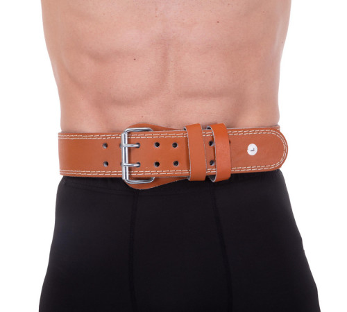 Пояс атлетический кожаный Zelart спинка-15см размер-XS-XXL коричневый