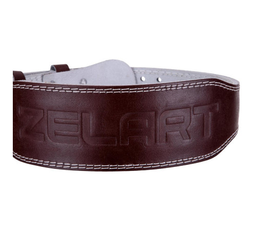 Пояс атлетичний шкіряний Zelart спинка-10см розмір-XS-XXL темно-коричневий