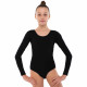 Купальник для танцев и гимнастики с длинным рукавом из хлопка SP-Sport XS-XL черный