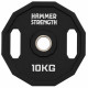 Млинці диски поліуретанові 2 Handle металева втулка HAMMER STRENGHT ø50мм 10кг чорний