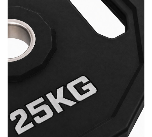 Млинці диски поліуретанові 2 Handle металева втулка HAMMER STRENGHT ø50мм 25кг чорний