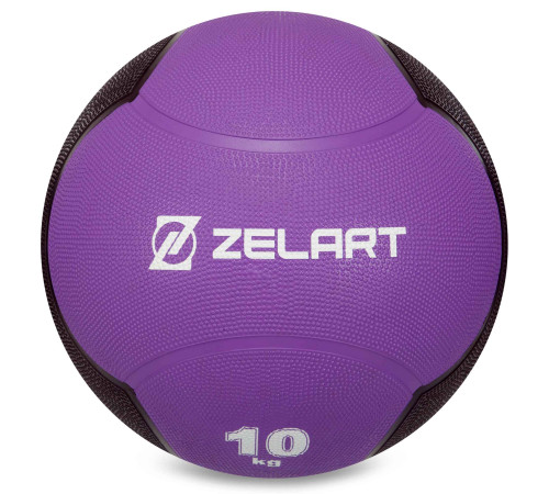 Медбол м'яч медичний Medicine Ball Zelart 10кг фіолетовий-чорний