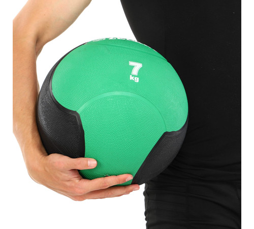 Медбол м'яч медичний Medicine Ball Zelart 7кг зелений-чорний