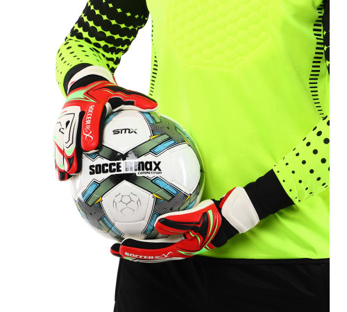 Рукавиці воротарські професійні із захистом пальців SOCCERMAX розмір 7-11 кольори в асортименті