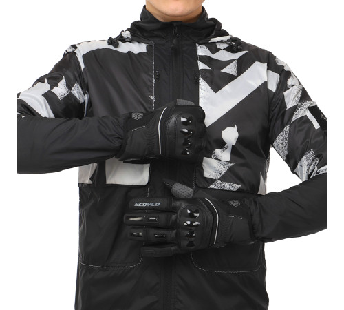 Мотоперчатки короткие для города с защитой SCOYCO Waterproof Sensor Touch S-2XL черный