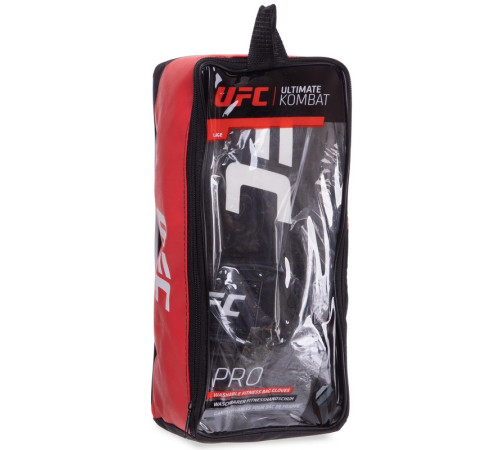 Рукавиці боксерські на липучці неопренові UFC PRO Washable L чорний