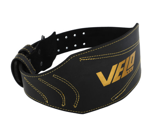 Пояс атлетичний шкіряний VELO спинка-15см розмір-S-XXL чорний-золотий