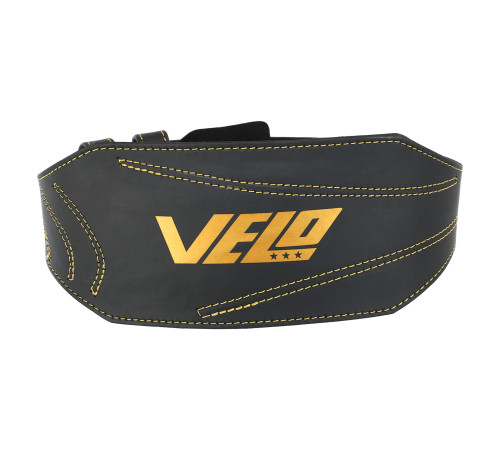 Пояс атлетичний шкіряний VELO спинка-15см розмір-S-XXL чорний-золотий