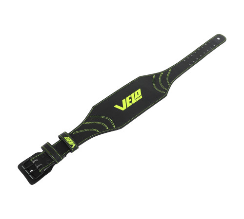 Пояс атлетичний шкіряний VELO спинка-15см розмір-S-XXL чорний-салатовий