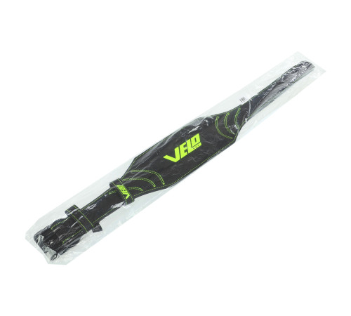 Пояс атлетичний шкіряний VELO спинка-15см розмір-S-XXL чорний-салатовий
