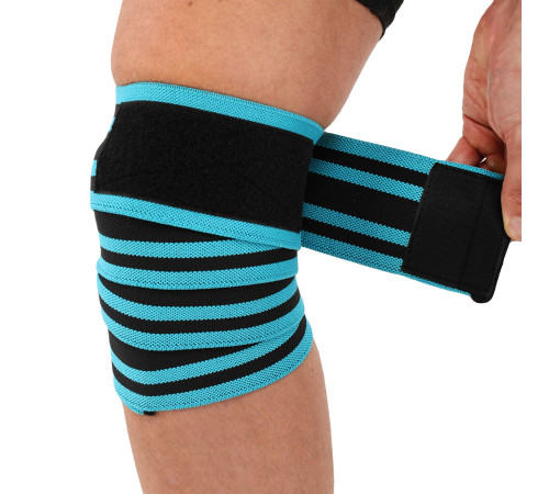 Колінні бинти для присідань KNEE WRAPS LiveUp 2шт синій-чорний