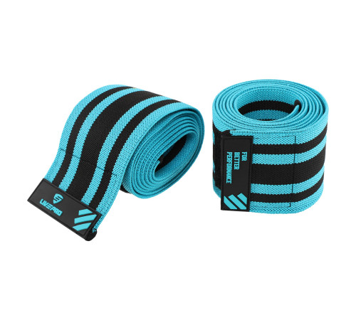 Колінні бинти для присідань KNEE WRAPS LiveUp 2шт синій-чорний