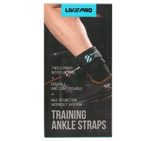 Лямки для ніг TRAINING ANKLE STRAPS LiveUp 2шт чорний