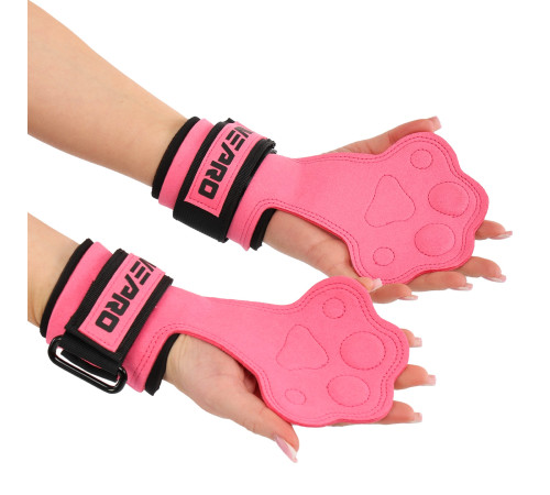 Накладки для подтягивания и тяги WEIGHT LIFTING WRIST WRAPS LiveUp 2шт розовый-черный