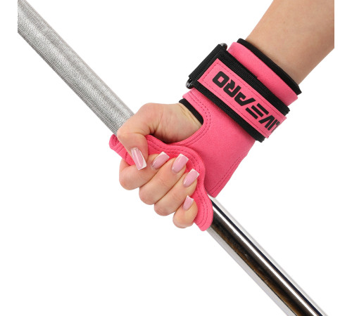 Накладки для подтягивания и тяги WEIGHT LIFTING WRIST WRAPS LiveUp 2шт розовый-черный