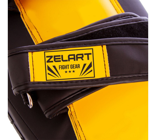 Тай-пед ударний для Муай Тай вигнутий з ременями та ручкою PU Zelart 35x20x10см 1шт кольори в асортименті