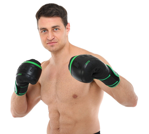 Рукавиці боксерські на липучці PU HARD TOUCH 10-14 унцій кольори в асортименті