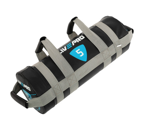 Мішок обтяжувач для функціонального тренінгу Power Bag LiveUp 5кг чорний-сірий