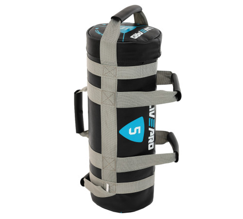 Мішок обтяжувач для функціонального тренінгу Power Bag LiveUp 5кг чорний-сірий