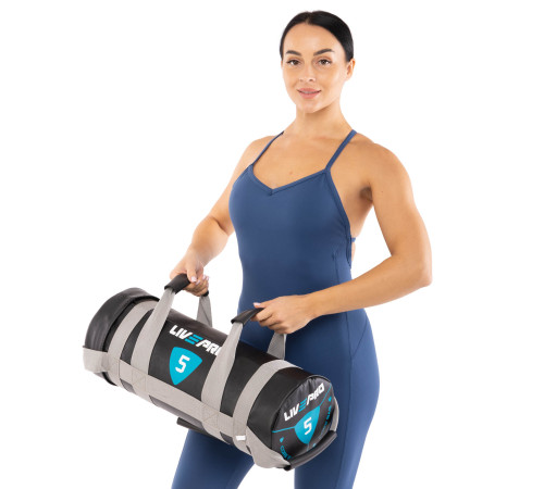 Мішок обтяжувач для функціонального тренінгу Power Bag LiveUp 5кг чорний-сірий