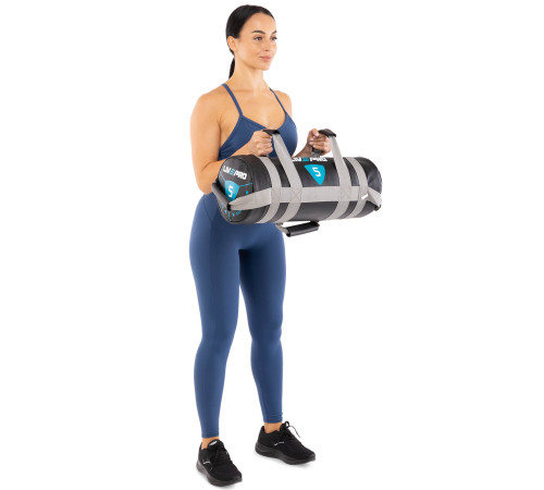 Мішок обтяжувач для функціонального тренінгу Power Bag LiveUp 5кг чорний-сірий